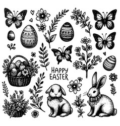 A Black And White Drawing Easter Decorations