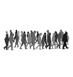 Crowd Of People Walking Silhouette