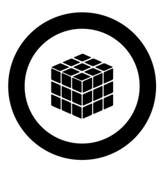 Rubics Cube Game Shape Black Icon In Circle