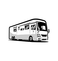 Rv Motorhome Trailer Art Monochrome