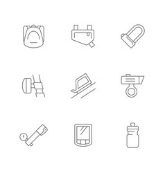 Set Line Icons Of Bicycle Accessory