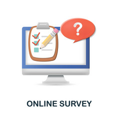 Online Survey Icon 3d From Feedback Collection