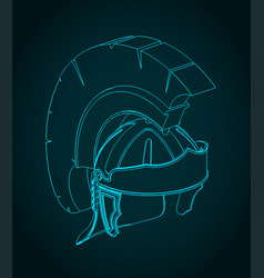 Roman Legionary Helmet Isometric Blueprint