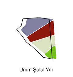 Umm Salal Ali Map Flat Outline