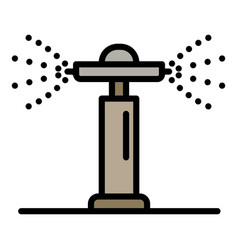 Circular Sprinkler Irrigation Icon Outline Style