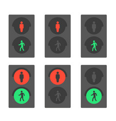 Pedestrian Traffic Light With Red And Green Man