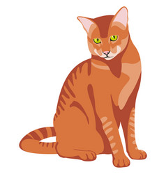 Red Fur Striped Cat Cartoon Kitten Icon