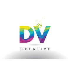 dv d v colorful letter origami triangles design vector image dv letter