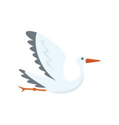 New Stork Icon Flat Fly Bird