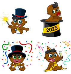 African American New Year Babies Characters