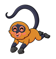 Cute Spider Monkey Cartoon Jumping