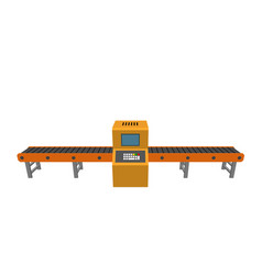 Empty Conveyor Belt With Monitor Isolated