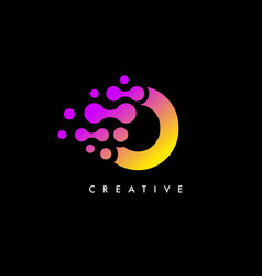 Letter O Dots Logo Design With Purple Yellow