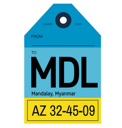 Mandalay Airport Luggage Tag