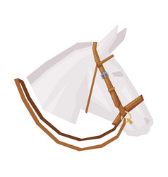 Side View Horse Head With Leather Bridle