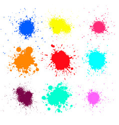 Color Ink Splashes Grunge Splatters Abstract Bac