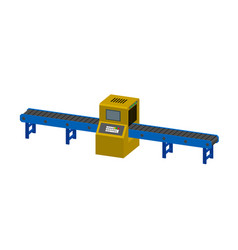 Empty Conveyor Belt With Monitor Isolated