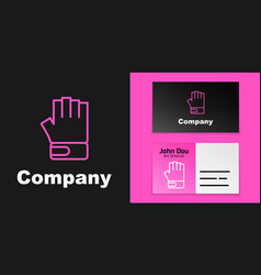 Pink Line Mma Glove Icon Isolated On Black