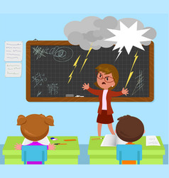 School Classroom Angry Teacher And Kids