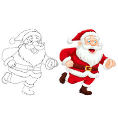 Cheerful Santa Claus Cartoon Character Running