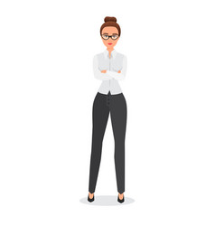 Confident Businesswoman Standing With Arms Crossed