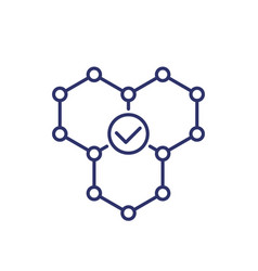 Polymer Line Icon With A Molecule