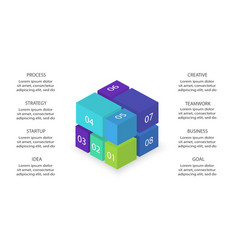 3d Infographic Pyramid Or Comparison Chart With 8