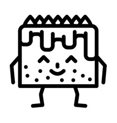 Cake Dessert Character Line Icon