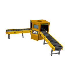 Empty Conveyor Belt With Monitor Isolated