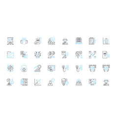 Financial Statements Linear Icons Set Balance