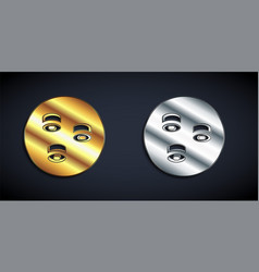 Gold And Silver Sushi Icon Isolated On Black