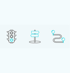 Set Line Route Location Traffic Light And Road