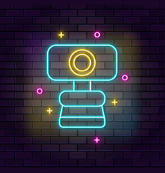 Web Cam Neon Icon Education Neon Icon On Dark