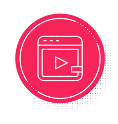 White Line Video Advertising Icon Isolated