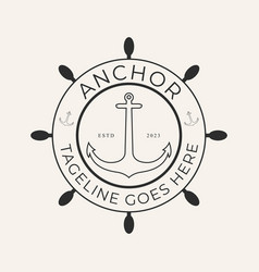 Anchor Line Art Logo Design