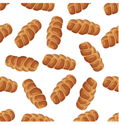 Seamless Pattern Sketched Challah Bread