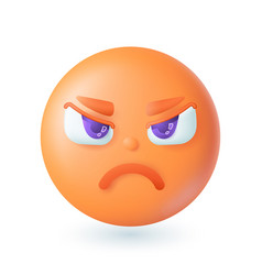 3d Cartoon Style Red Angry Emoticon Icon