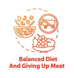 Balanced Diet And Giving Up Meat Concept Icon