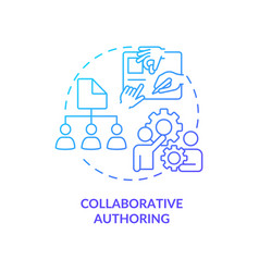 Collaborative Authoring Blue Gradient Concept Icon