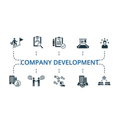 Company Development Set Icon Editable Icons