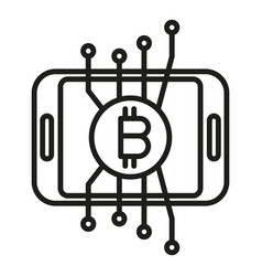 Crypto Smartphone Icon Outline Business