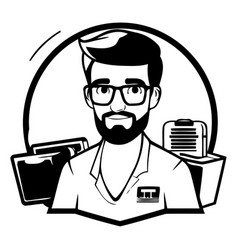 Hipster Businessman Portrait Mascot