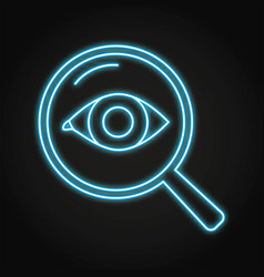 Inspection Or Review Neon Icon