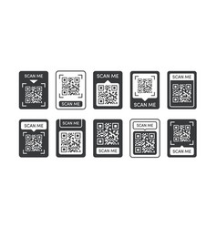 Qr Code Sticker Set Black Color