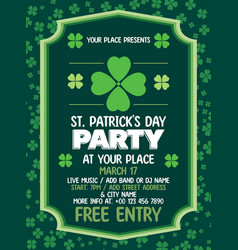 Saint Patricks Party Poster Flyer Design