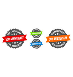 50th Anniversary Sign Round Ribbon Label Set Seal