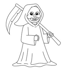 Grim Reaper Halloween Coloring Page Isolated