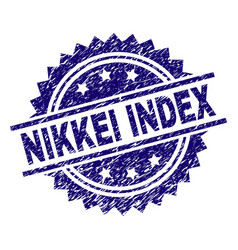 Grunge Textured Nikkei Index Stamp Seal