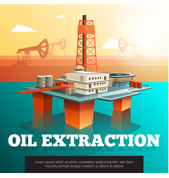 Oil Drilling Offshore Platform Isometric Poster