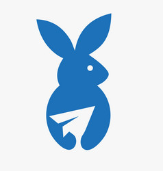 Rabbit Travel Logo Negative Space Concept